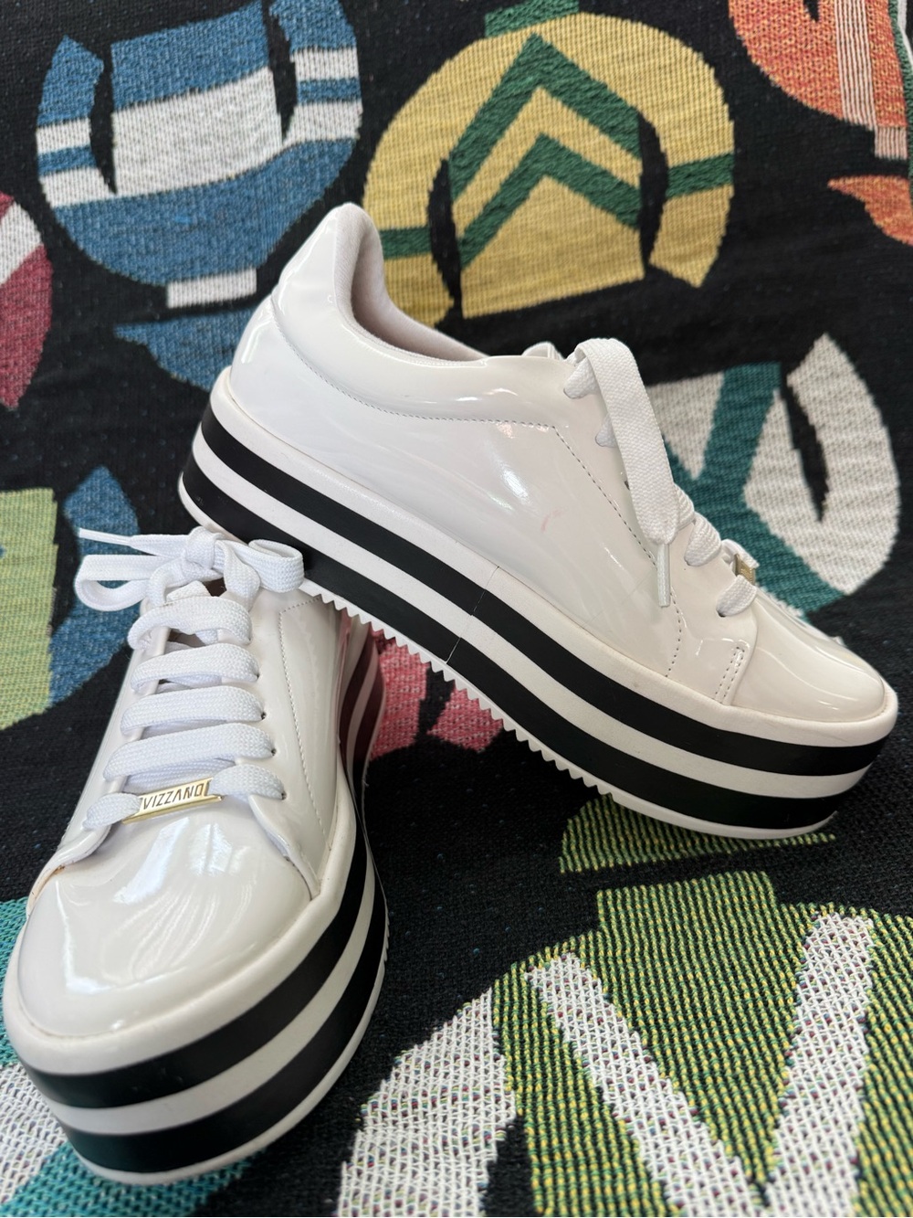 Vizzano Platform Sneakers White &  Black Stripes